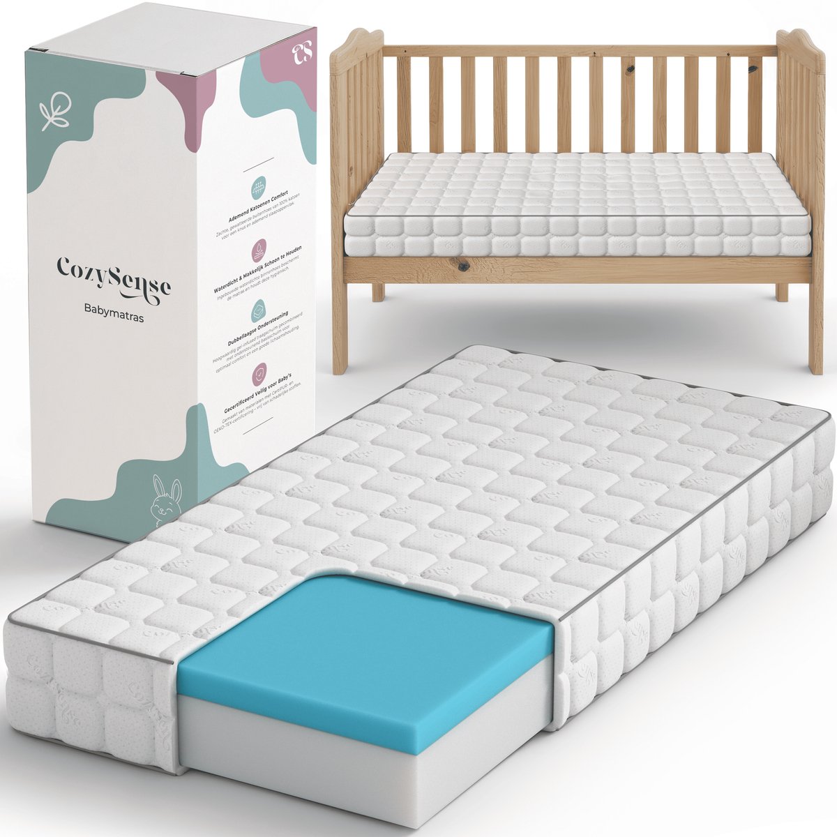 CozySense Baby Matras 60x120 Gel Traagschuim