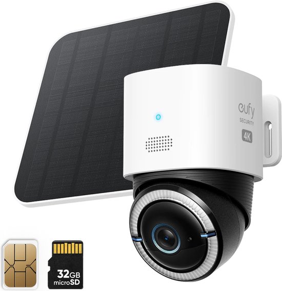 eufy Security Buitencamera S330 4G LTE β Outdoor Cam - 4K UHD β Pan & Tilt β