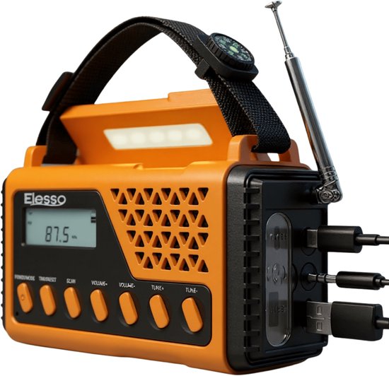 Noodradio Solar Opwindbaar 4000mAh