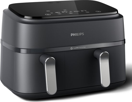 Philips 3000 Series Dual Airfryer - NA351/00 - Dubbele Mand - 9L - Tot 6