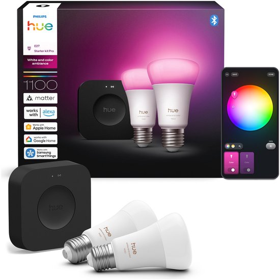 Philips Hue Starterkit Bridge Pro - 2-pack E27 1100 lumen